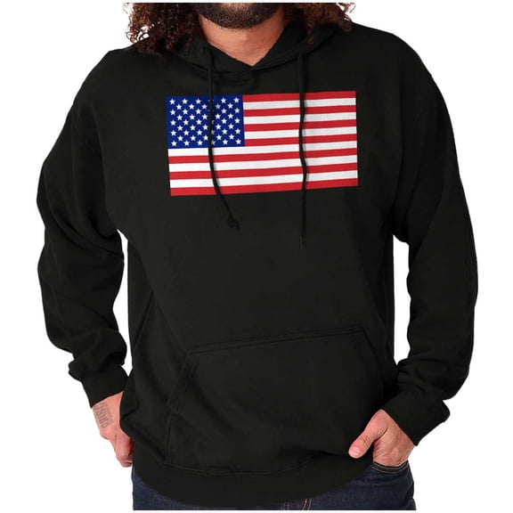 Classic American Flag USA Pride Hoodie Sweatshirt Women Men Brisco Brands L