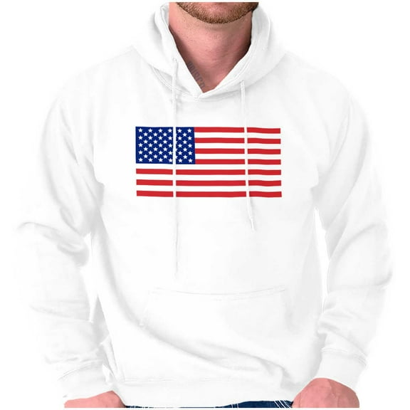 Classic American Flag USA Pride Hoodie Sweatshirt Women Men Brisco Brands M