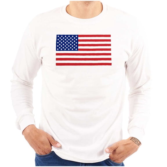 Classic American Flag USA Pride Long Sleeve TShirt Men Women Brisco Brands S