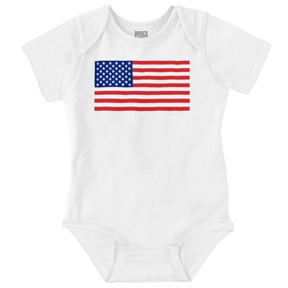 Classic American Flag USA Pride Romper Boys or Girls Infant Baby Brisco Brands 18M