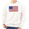 thumbnail image 1 of Classic American Flag USA Pride Unisex Plus Fleece Graphic Sweatshirt Brisco Brands 2X, 1 of 6