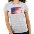 thumbnail image 1 of Classic American Flag USA Pride Womens Slim Fit Graphic Tee Brisco Brands S, 1 of 6