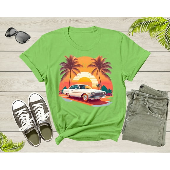 Classic American Muscle Car Graphic Gift For Men Women Kids T-Shirt Vintage Old Car Lover T Shirt for Boys Girls Teens Summer Tshirt