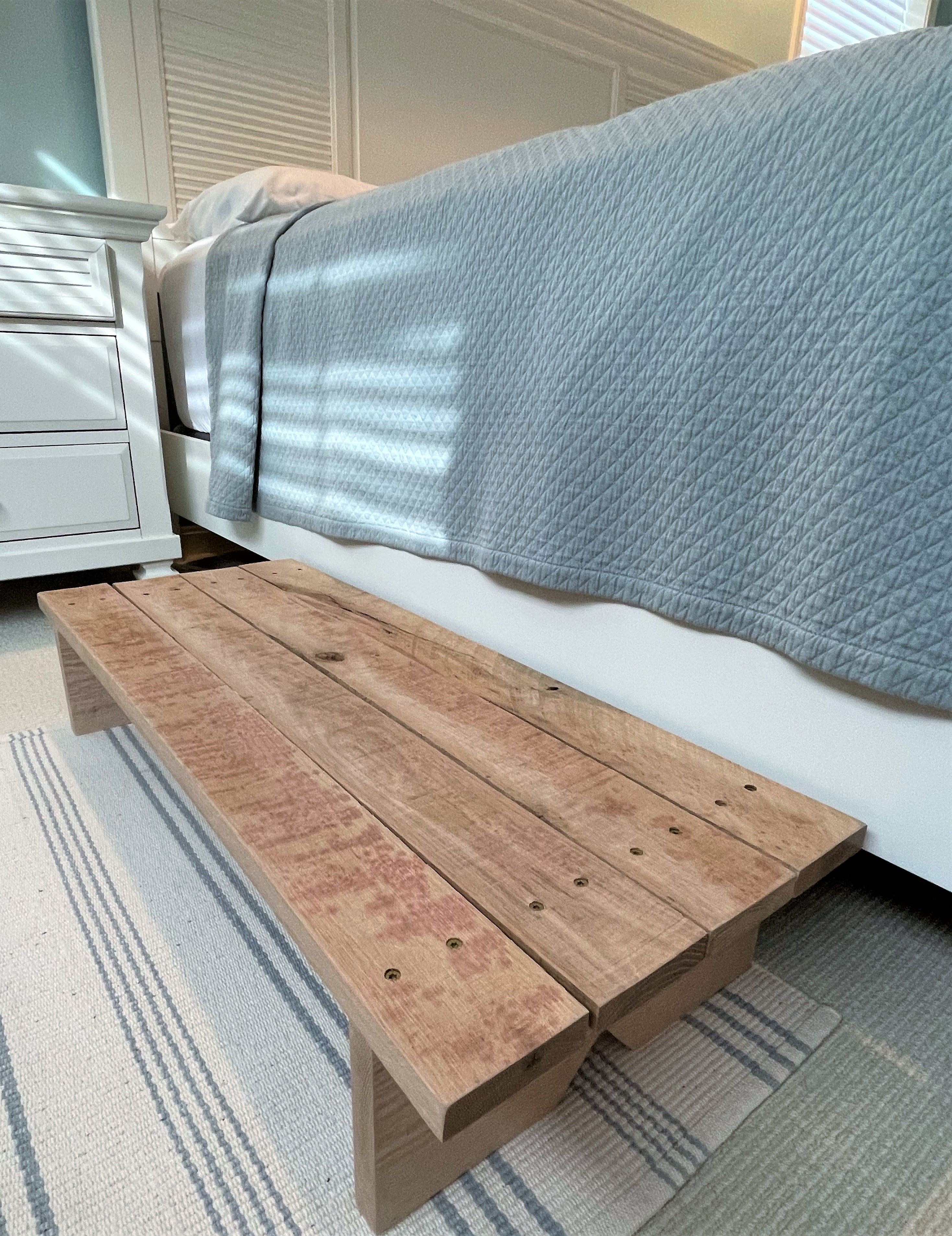 Authentic Amish Reclaimed Deck Natural Wood and Spa Step Stool