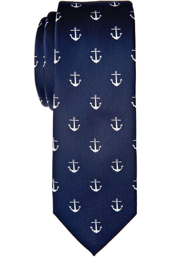 Classic Anchor Woven Microfiber 2" Skinny Tie