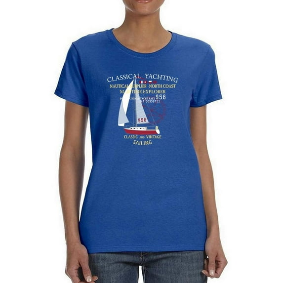 Classic And Vintage Sailing Shaped T-Shirt Women -Image by Shutterstock, Female x-Large