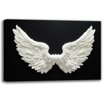 Classic Angel Wings Canvas Wall Art Prints - Modern Framed Black Background Art Painting Wall Decor for Living Room Bedroom Office Cafe Perfect for Room Decor (30W X 20L)
