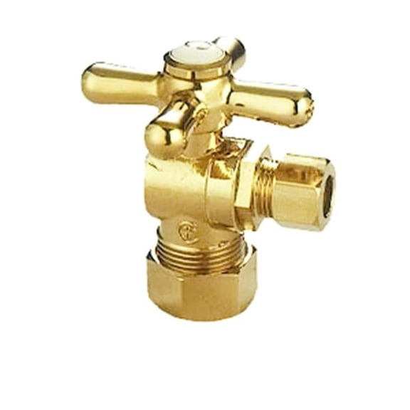 Classic Angle Stop with .62 in. OD Compression x .5 in. or .44 in. Slip Joint - Polished Brass