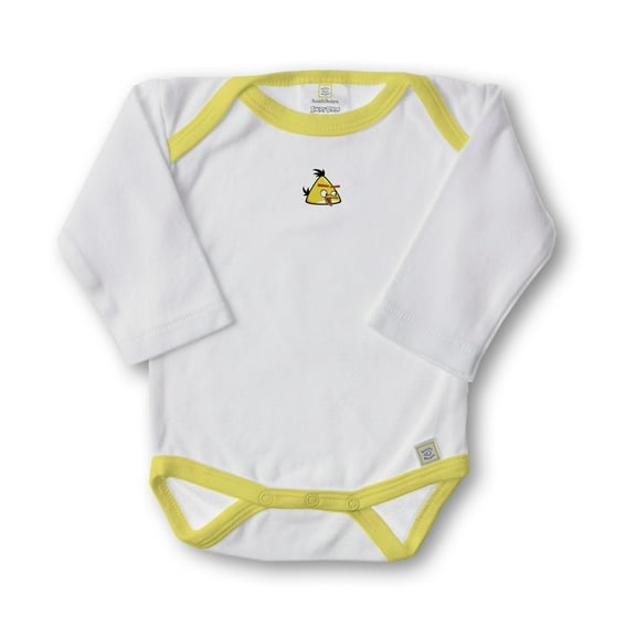 Classic Angry Birds Long-Sleeved Bodysuit, 1-Inch Yellow Bird, 6-12 Months
