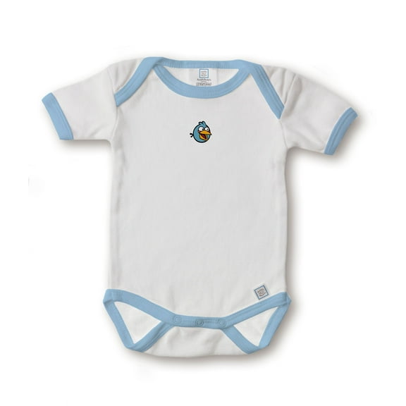 Classic Angry Birds Short-Sleeved Bodysuit, 1-Inch Blue Bird, 6-12 Months