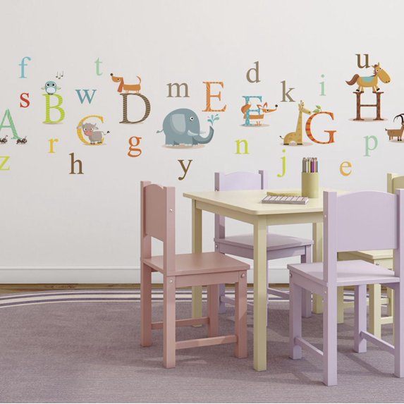 Classic Animals Alphabet Set Wall Decal Sticker - 10x18