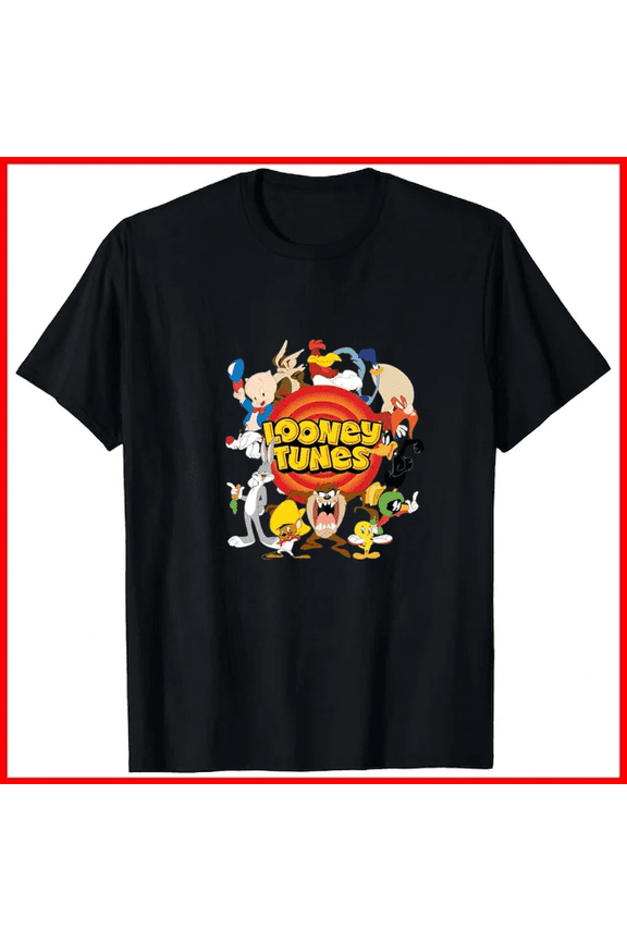 Classic Animated Cartoon Characters Group Circle Logo Heritage Unisex T-Shirt, up to size 5XL