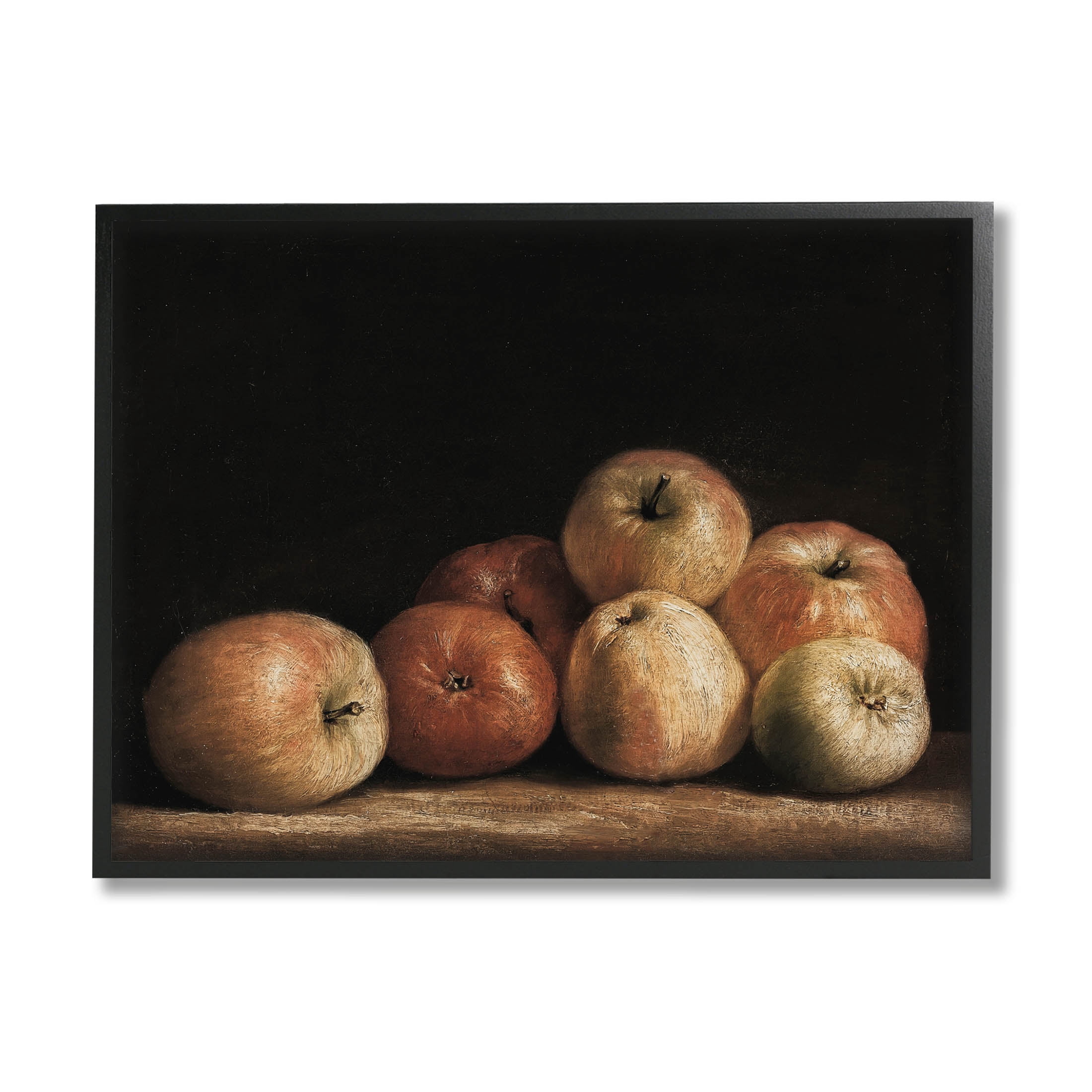 Classic Apple Vintage Still Life Food & Beverage Painting Black Framed Art Print Wall Art