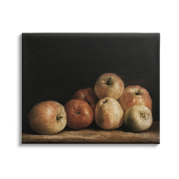 Classic Apple Vintage Still Life Food & Beverage Painting Gallery Wrapped Canvas Print Wall Art