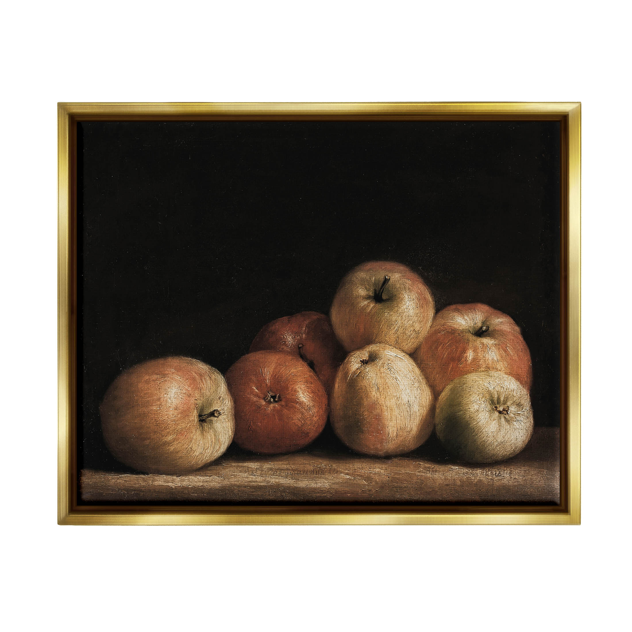 Classic Apple Vintage Still Life Food & Beverage Painting Metallic Gold Framed Art Print Wall Art