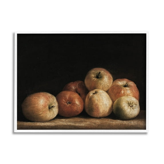 Classic Apple Vintage Still Life Food & Beverage Painting White Framed Art Print Wall Art