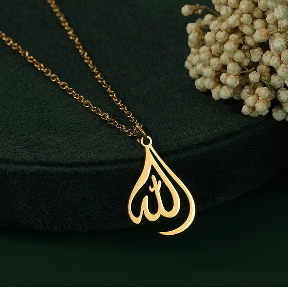 Classic Arabic God Allah Pendant Necklaces Stainless Steel Women Men Islamic Muslim Chain Necklace Jewelry