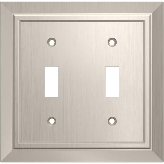 Classic Architecture (1-Pack) Decorative Light Switch Cover Wall Plates Brushed Nickel 3-Gang Wall Plate Toggle Plate Guards Electrical Outlet Guard W35225-SN-C