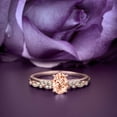 thumbnail image 1 of Classic Art Deco 2.00 Carat Oval Cut Morganite And Diamond Moissanite Engagement Ring Set, Wedding Ring In 10K Solid Rose Gold, Gift For Her, Woman Gift, Holiday Gift, Promise Ring, Anniversary Ring, 1 of 2