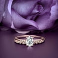 thumbnail image 1 of Classic Art deco 2.00 Carat Oval Cut Diamond Moissanite Engagement Ring Set, Wedding Ring in 925 Sterling Silver With 18k Rose Gold Plating, Gift For Her, Woman Gift, Holiday Gift, Promise Ring, 1 of 2