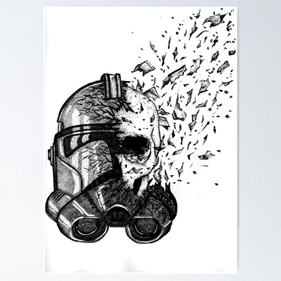 Classic Astromech Droid Starship Mechanic Sci-Fi Technical Schematic Wall Art, Unframed Poster
