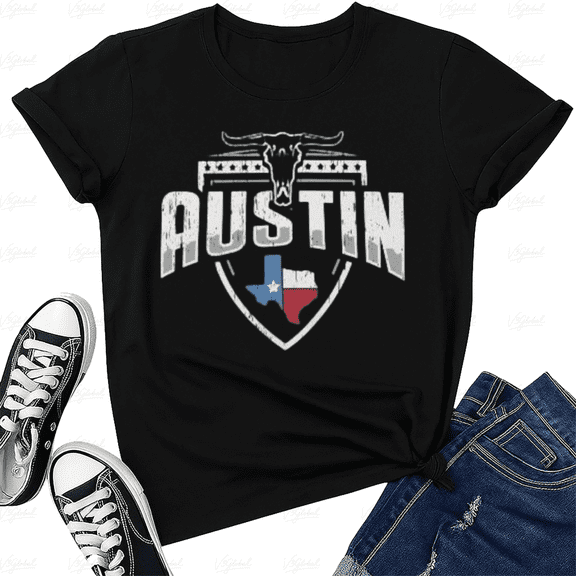 Classic Austin Texas State Souvenir Graphic Unisex T-Shirt, up to Size 5XL
