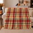 thumbnail image 1 of Classic Autumn Tartan Plaid, Festive autumn celebration Scene, Warm Flannel Blanket for Ranch House and Living Room with Detailed Artwork, Art Lovers autumn celebration Gift, Festive Home Decor, 1 of 9
