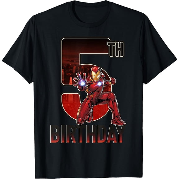Classic Avengers Iron Man 3rd 4th 5th Birthday DTG Print Unisex T-Shirt