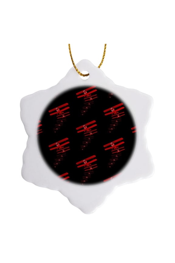 , Classic Aviation Art of Biplanes Flying for Aviation Buffs and Pilots., 3 inch Snowflake Porcelain Ornament