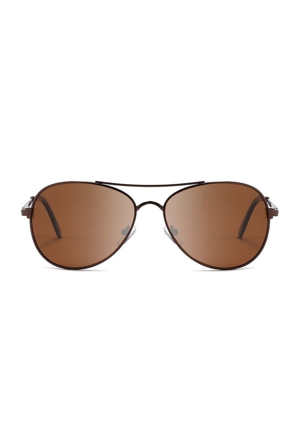 Classic Aviator Sunglasses$Classic Polarized Aviator Sunglasses UV Mirrored Lens Metal Retro Shades$Classic Aviator Polarized Sunglasses for Men Women Vintage Retro Style-Brown