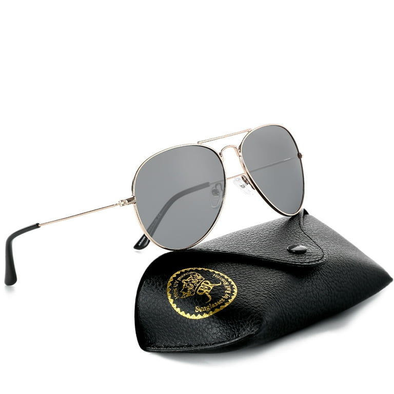 Classic Aviator Sunglasses Womens Polarized Shades for Men Small