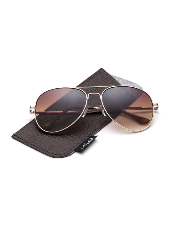 Classic Aviator Sunglasses for Men Metal Frame with Soft Case Lens with UV Protection