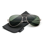 Classic Aviator Sunglasses for Men Metal Frame with Soft Case Lens with UV Protection