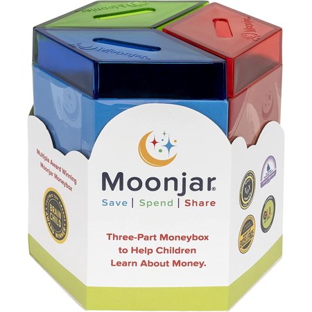 Classic Award Winning SAVE SPEND SHARE Educational Tin Toy Bank with Passbook| Moneybox for Children 3+ Years | Teaches Responsible Money Management & Financial Skills