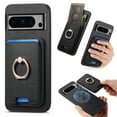thumbnail image 1 of Classic Back Case for Google Pixel 9 / 9 Pro, with Removable Magnetic Card Slots Support Car Magnetic Mount with Finger Ring Stand Business Thin Fit Phone Cover for Google Pixel 9 / 9 Pro, Black, 1 of 8