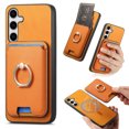 thumbnail image 1 of Classic Back Case for Samsung Galaxy A56 5G, with Removable Magnetic Card Slots Support Car Magnetic Mount with Finger Ring Stand Business Thin Fit Phone Cover for Samsung Galaxy A56 5G, Yellow, 1 of 6