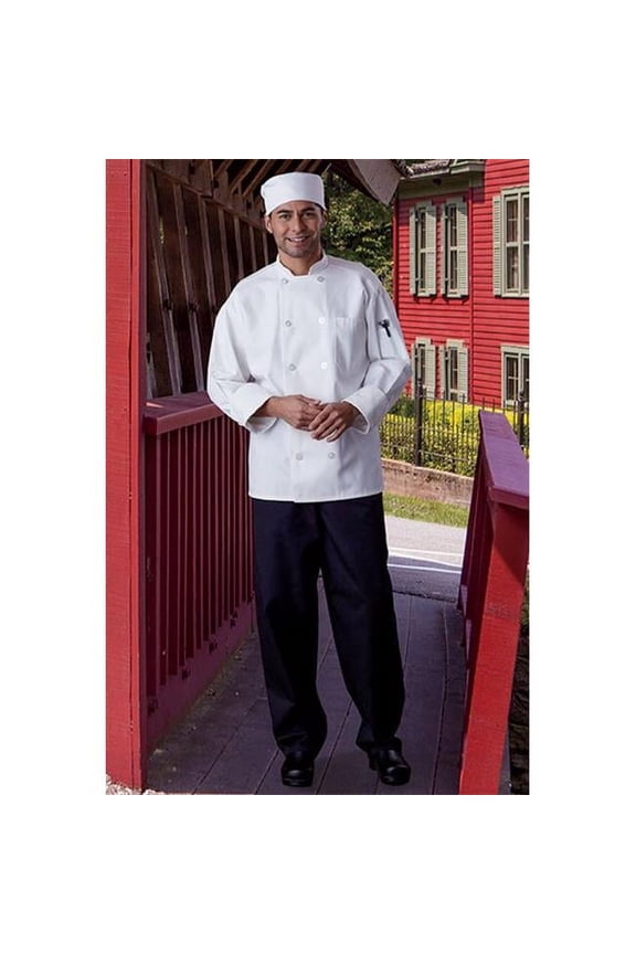 Classic Baggy Chef Pant 2'' Elastic Waist in Black - Medium