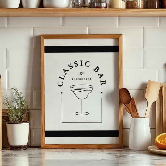 Classic Bar Line Art Unframed Paper Print