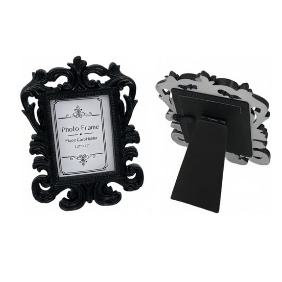 Classic Baroque Resin Photo Frame (4X6") - Vintage White Desktop Display for Family Pictures, Desk & Shelf Decor