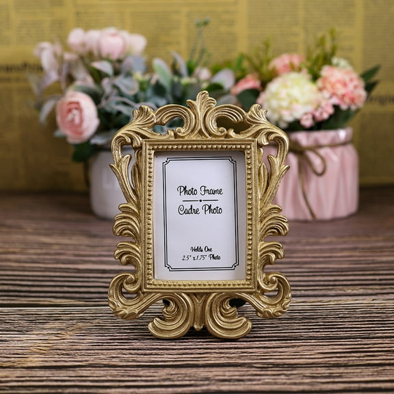 Classic Baroque square small photo frame exquisite resin photo frame decoration baby photo frame certificate frame-ancient gold