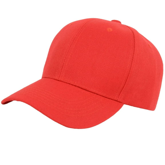 Classic Baseball Cap for Women Men Golf Dad Hat Solid Adjustable Plain Cap- Red