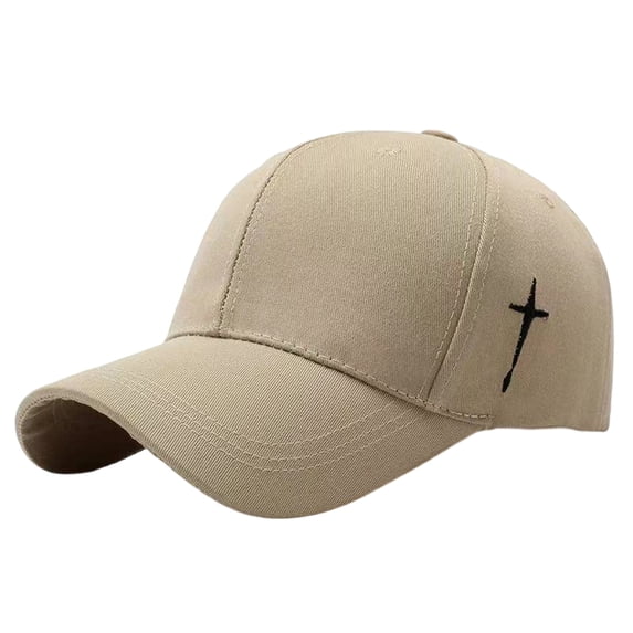 Classic Baseball Cap with Side Cross Embroidery, Unstructured Adjustable Dad Hat, Casual Outdoor Sports Headwear