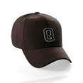 thumbnail image 1 of Classic Baseball Hat Custom A to Z Initial Team Letter, Brown Cap White Black Letter Q, 1 of 3