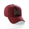 thumbnail image 1 of Classic Baseball Hat Custom A to Z Initial Team Letter, Burgundy Cap White Black Letter M, 1 of 5