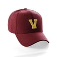 thumbnail image 1 of Classic Baseball Hat Custom A to Z Initial Team Letter, Burgundy Cap White Gold Letter V, 1 of 3