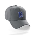 thumbnail image 1 of Classic Baseball Hat Custom A to Z Initial Team Letter, Charcoal Cap White Blue Letter B, 1 of 5