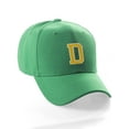 thumbnail image 1 of Classic Baseball Hat Custom A to Z Initial Team Letter, Green Cap White Gold Letter D, 1 of 5