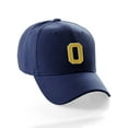 thumbnail image 1 of Classic Baseball Hat Custom A to Z Initial Team Letter, Navy Cap White Gold Letter O, 1 of 4