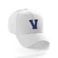 thumbnail image 1 of Classic Baseball Hat Custom A to Z Initial Team Letter, White Cap Black Blue Letter V, 1 of 9