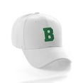 thumbnail image 1 of Classic Baseball Hat Custom A to Z Initial Team Letter, White Cap Black Green Letter B, 1 of 5